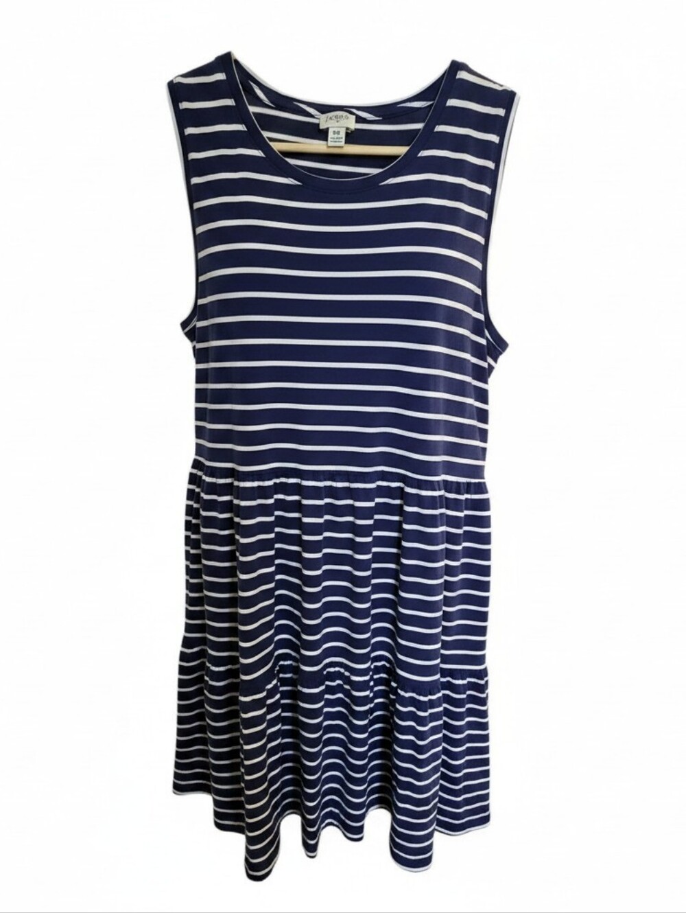 🔴J. Crew Navy and White Striped Sleeveless Dress